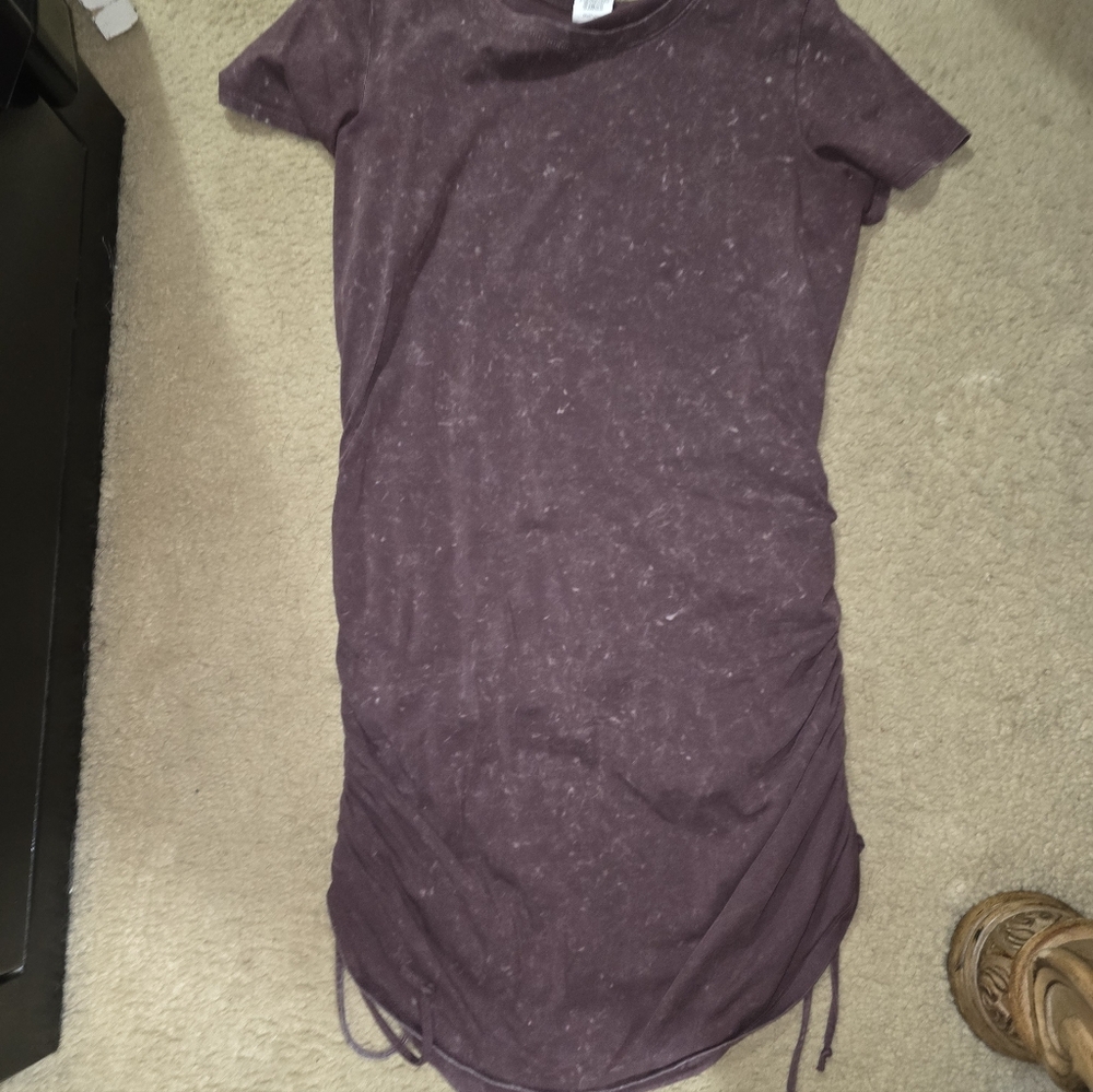 VICTORIA'S SECRET PINK MAROON TIE DYED SIZE XL RUCHED DRESS CUTE! - Picture 2 of 8